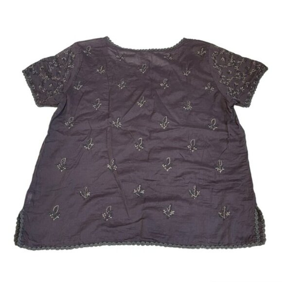 J. Crew Brown Embroidered Blouse US M - Picture 3 of 7